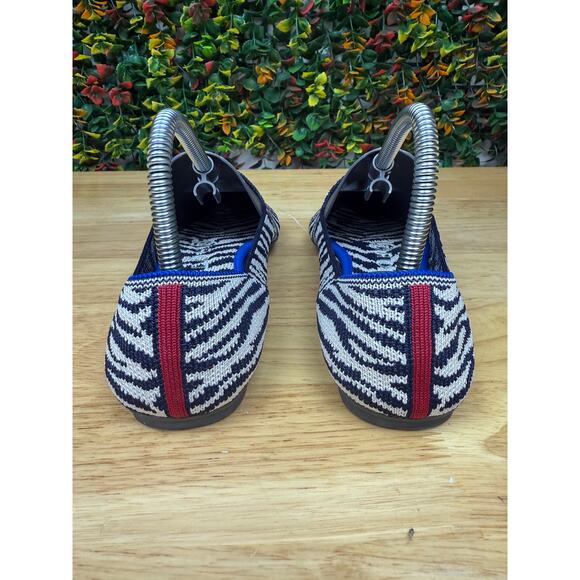 Rothy’s The Loafer Slip On Shoes Flats Zebra Animal Print Black White Womens 5 - Picture 6 of 10
